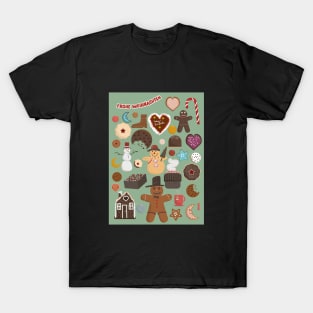 Cute Christmas Postcards - Cute Christmas Illustration - christmas cookies illustration T-Shirt